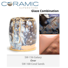 Galaxy SW156 over Coral Sands SW168 Stoneware Combination